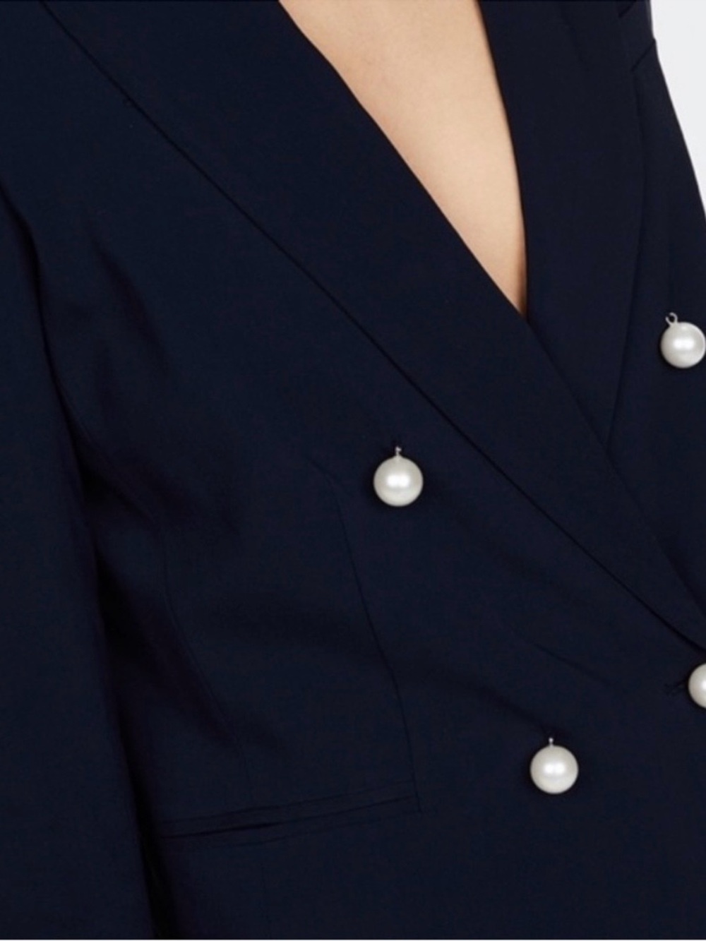 Veronica Beard Whit Pearl Button Double Breasted Blazer 4 - Picture 3 of 11